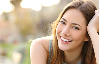 Smiling Woman with Straight, White Teeth